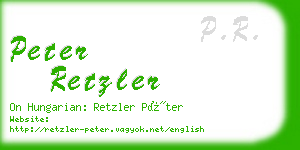 peter retzler business card